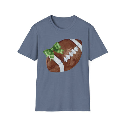 Football T-Shirt with Green Bow