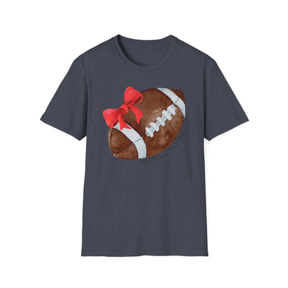 Football Momma T-Shirt with Red Bow