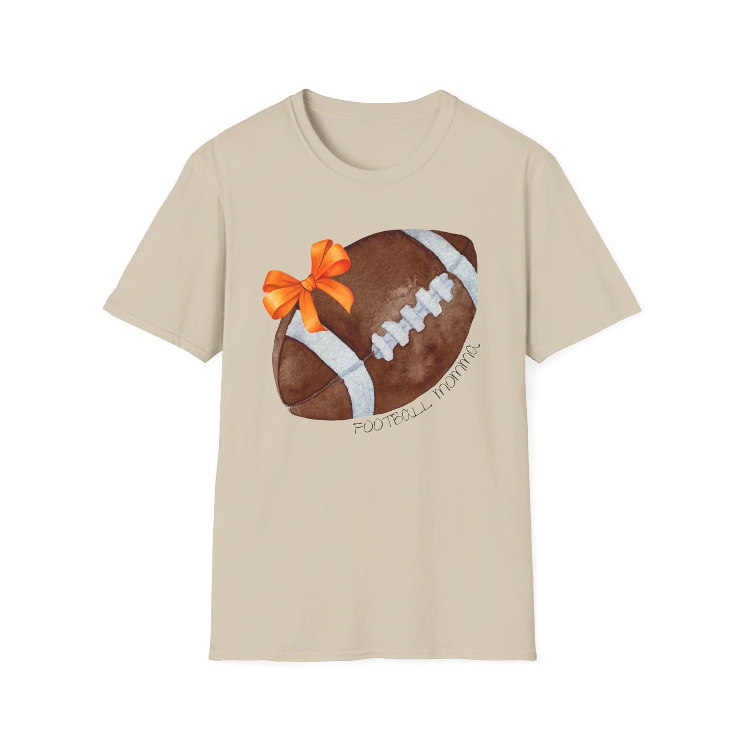 Football Momma T-Shirt with Orange Bow