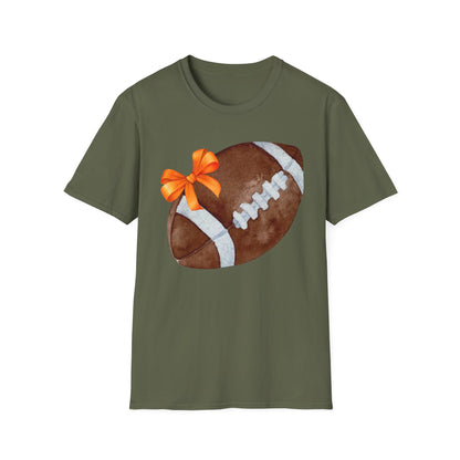 Football T-Shirt with Orange Bow