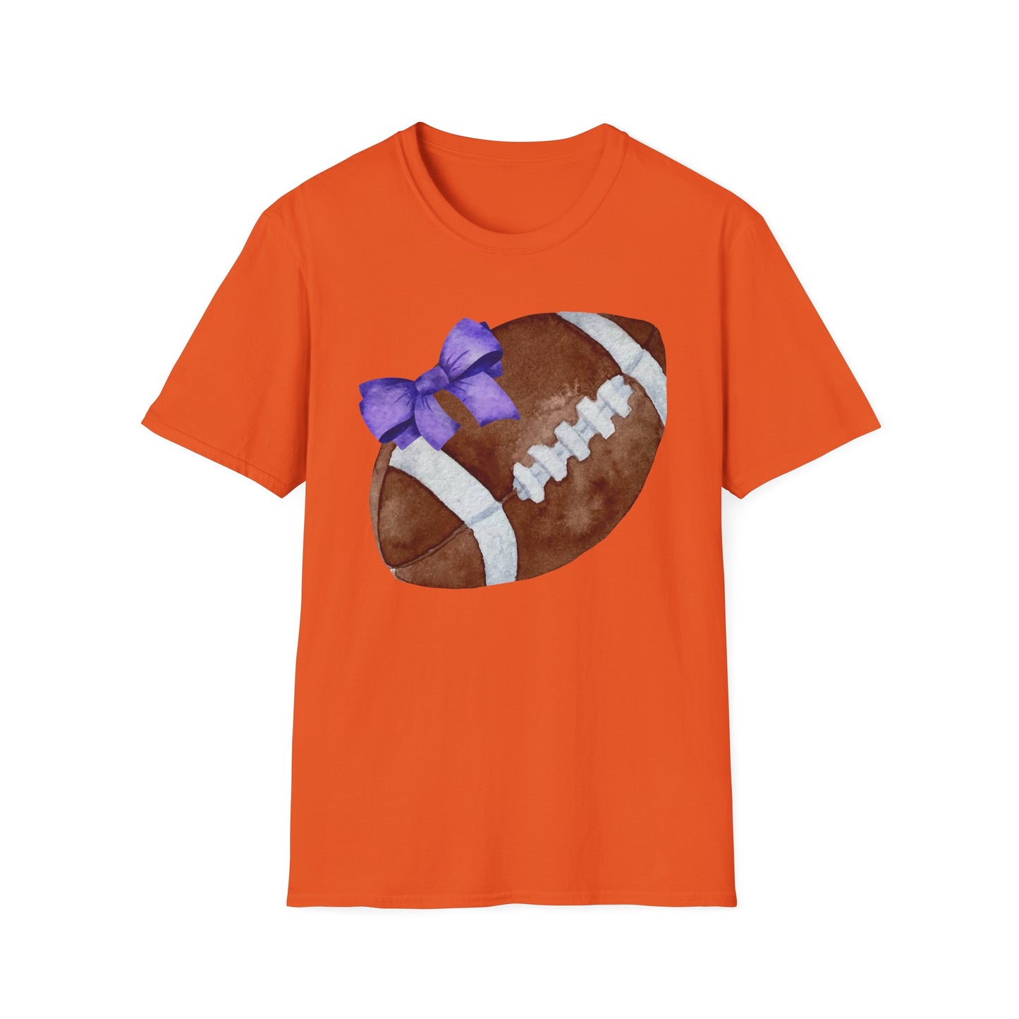 Football T-Shirt with Purple Bow