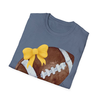 Football Aunt T-Shirt with Yellow Bow