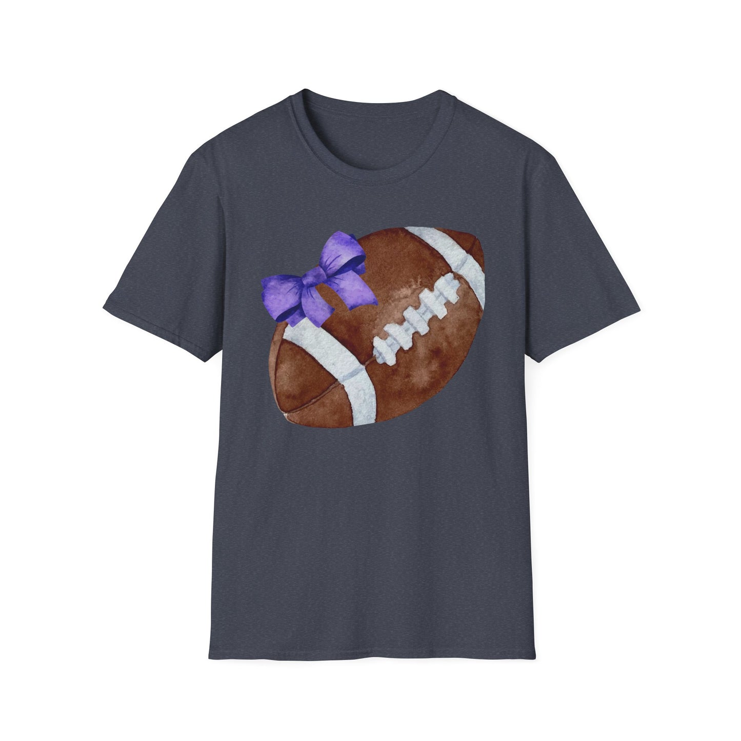 Football T-Shirt with Purple Bow