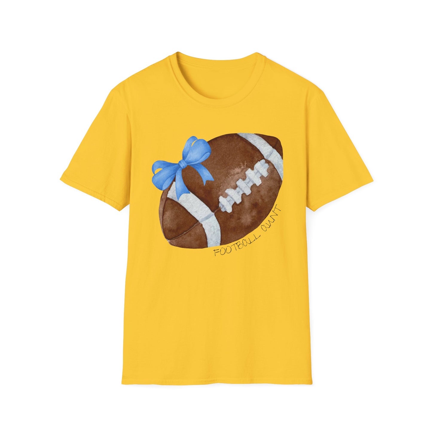 Football Aunt T-Shirt with Blue Bow