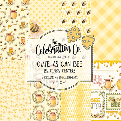 Cute As Can Bee - Digital Download - Craft Paper Package