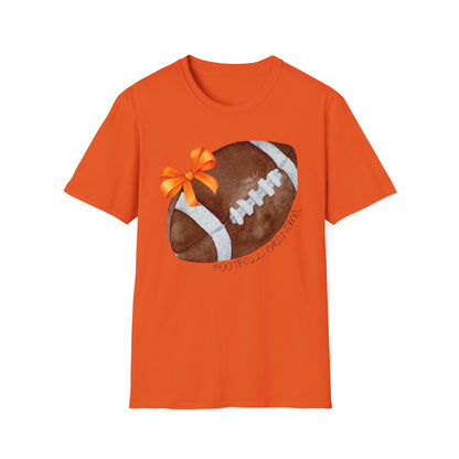 Football Grandma T-Shirt with Orange Bow