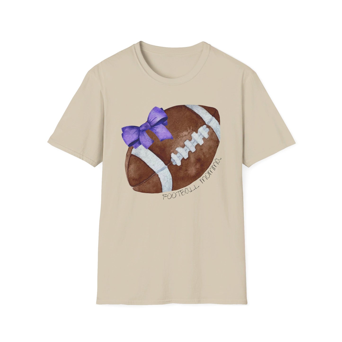 Football Momma T-Shirt with Purple Bow