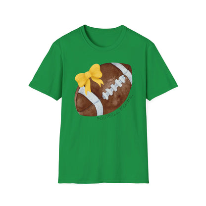 Football Momma T-Shirt with Yellow Bow