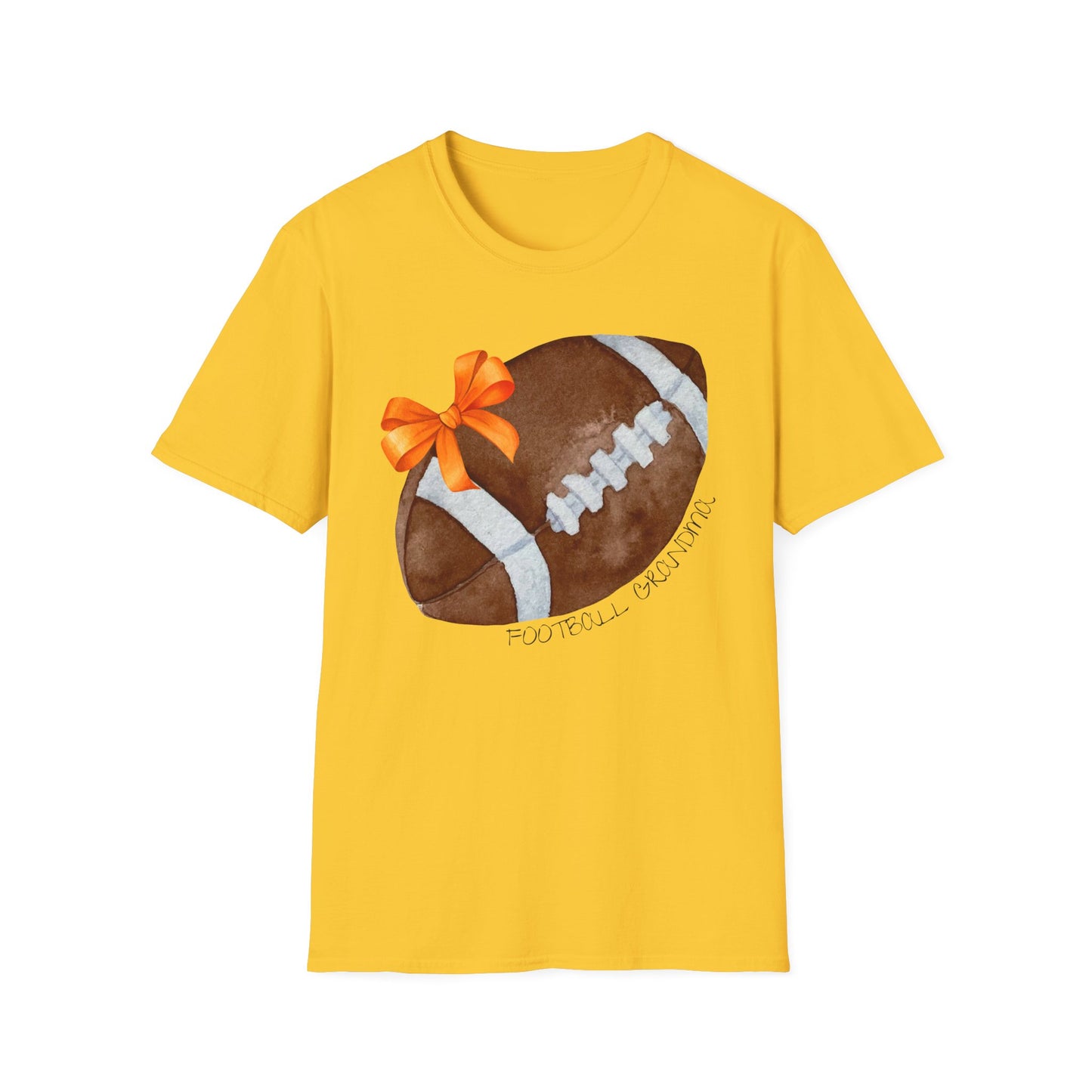 Football Grandma T-Shirt with Orange Bow