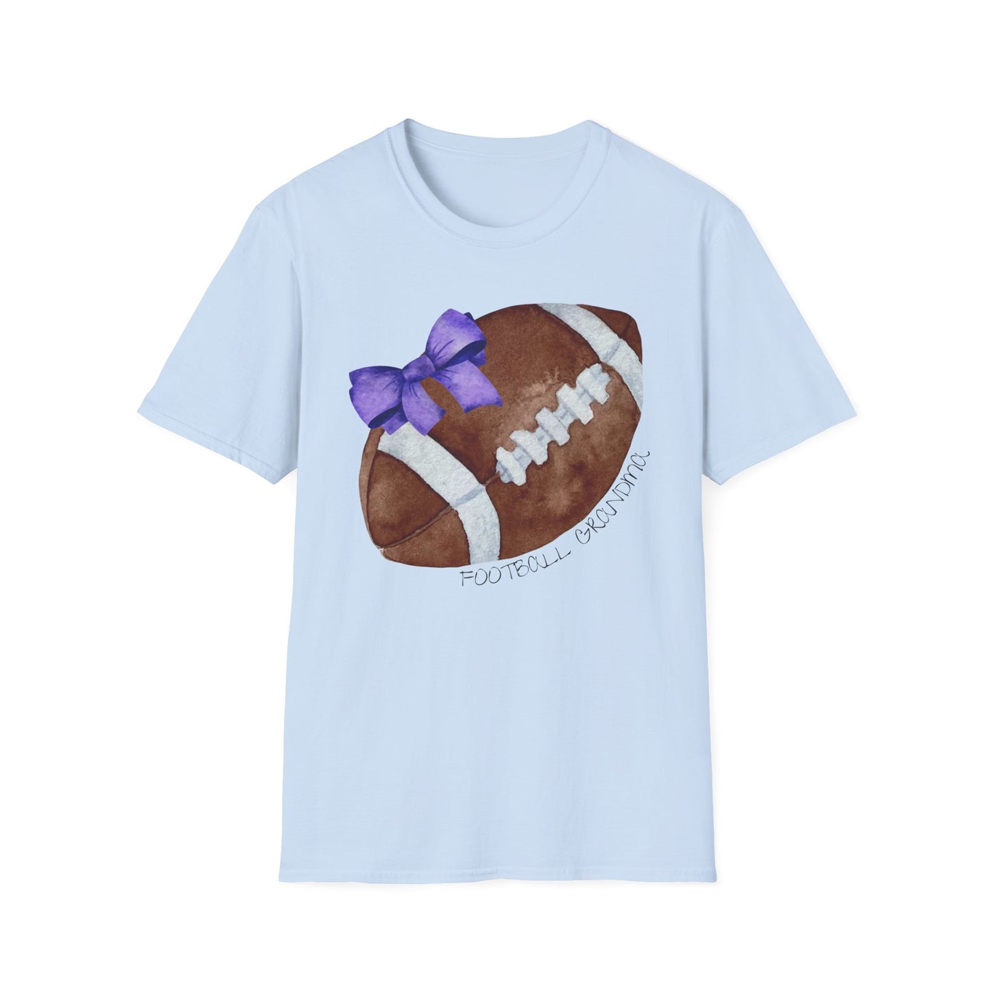 Football Grandma T-Shirt with Purple Bow