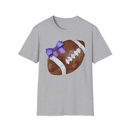 Football T-Shirt with Purple Bow