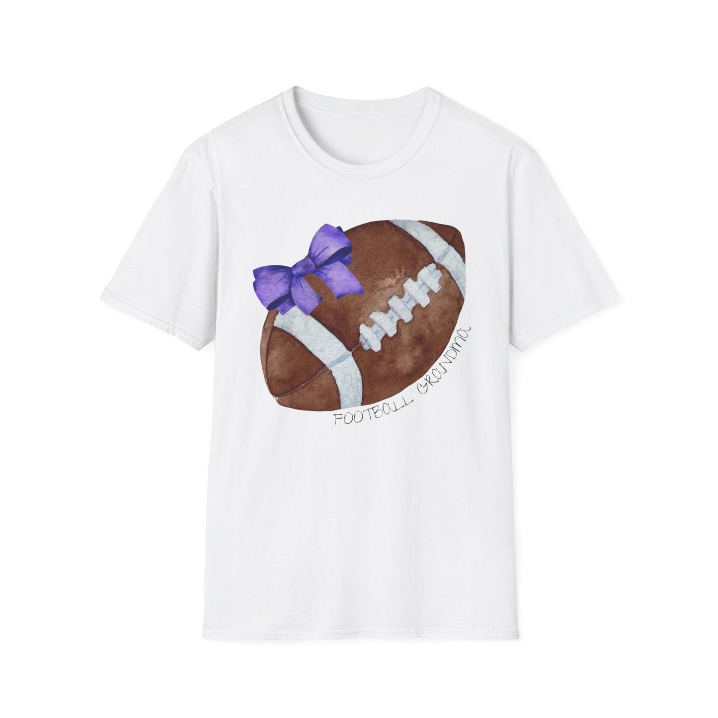 Football Grandma T-Shirt with Purple Bow