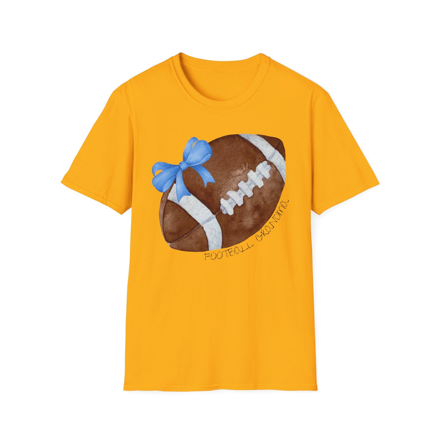 Football Grandma T-Shirt with Blue Bow