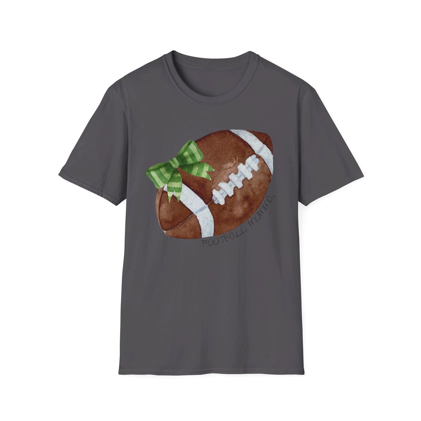 Football Momma T-Shirt with Green Bow