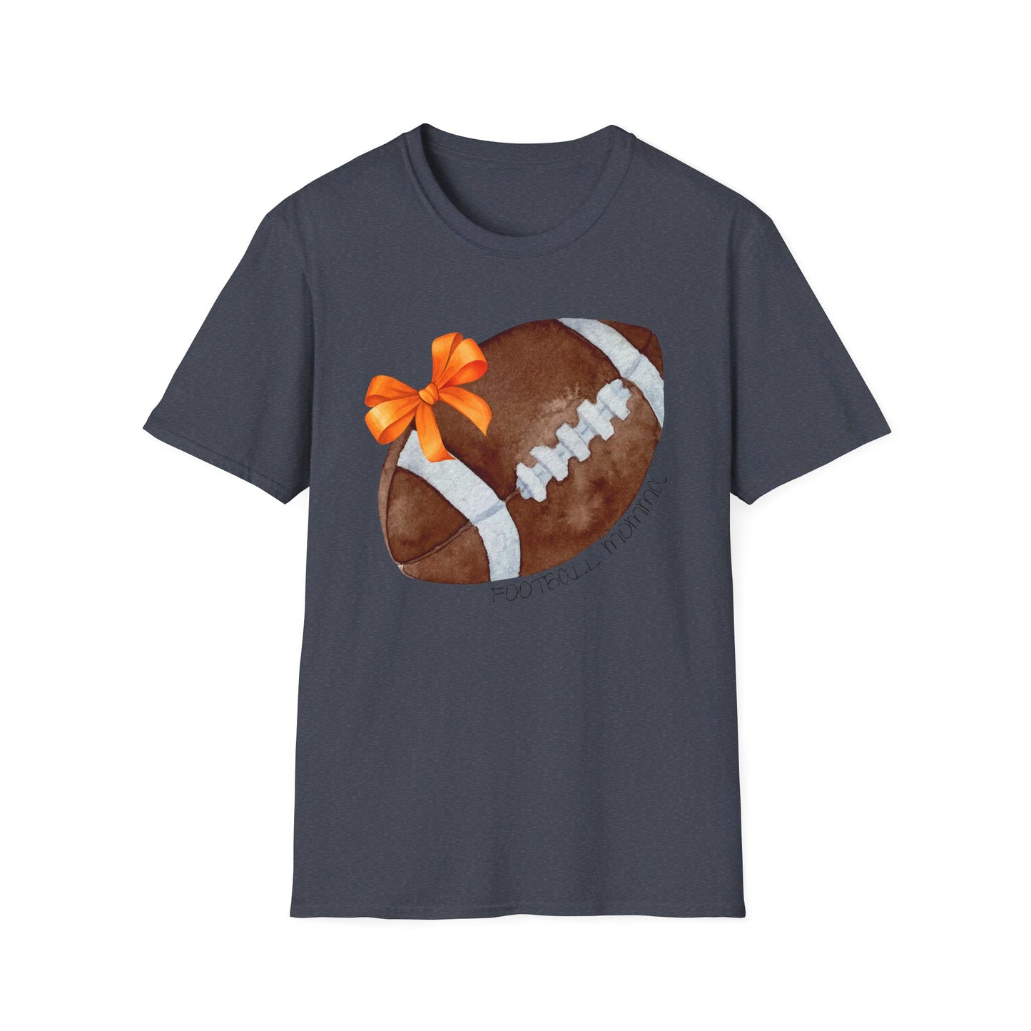 Football Momma T-Shirt with Orange Bow