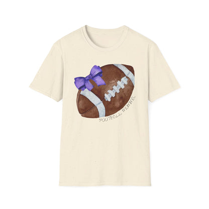 Football Momma T-Shirt with Purple Bow