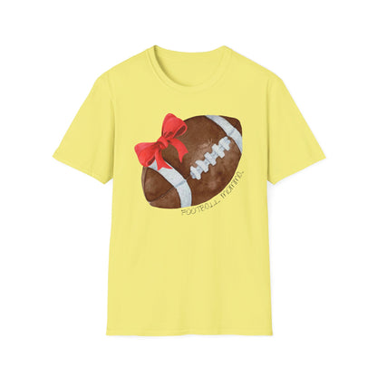 Football Momma T-Shirt with Red Bow