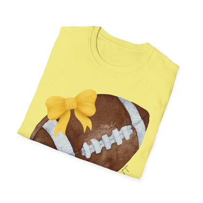 Football Aunt T-Shirt with Yellow Bow