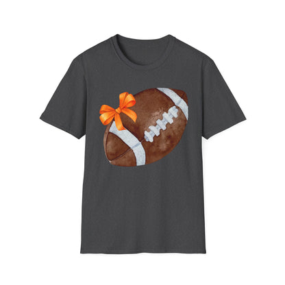 Football T-Shirt with Orange Bow