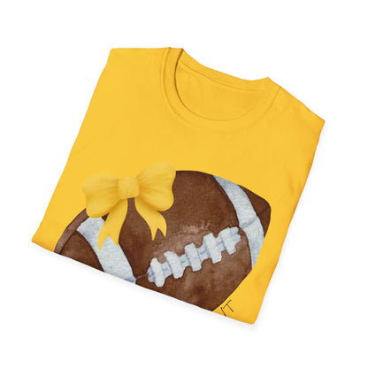 Football Aunt T-Shirt with Yellow Bow