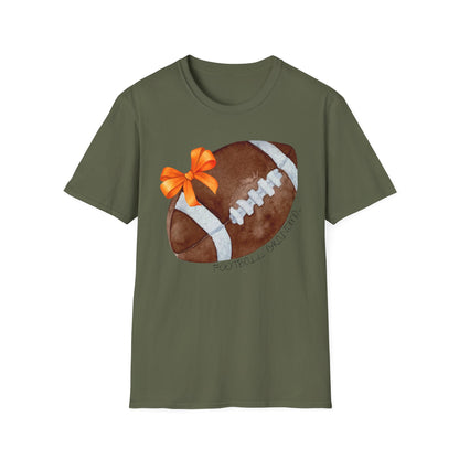 Football Grandma T-Shirt with Orange Bow