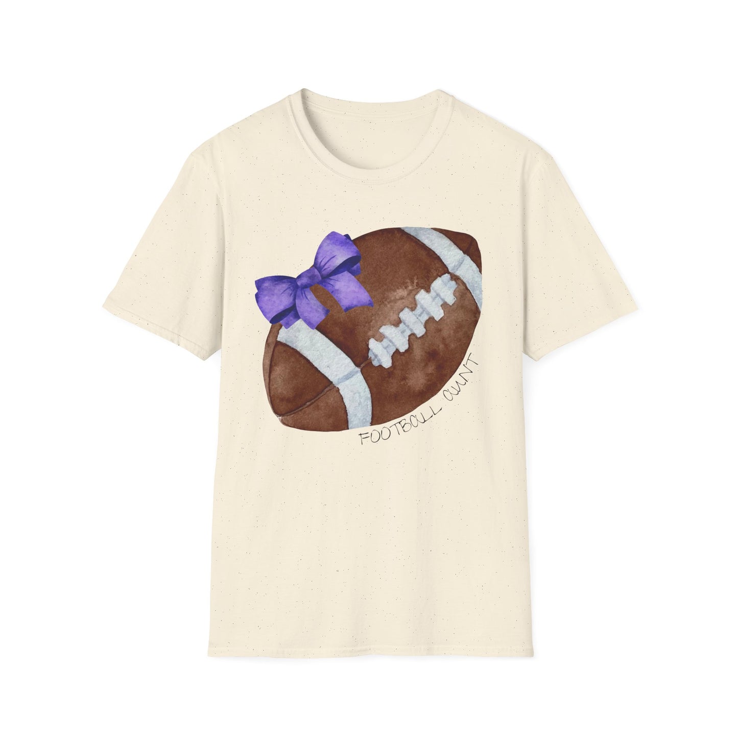 Football Aunt T-Shirt with Purple Bow