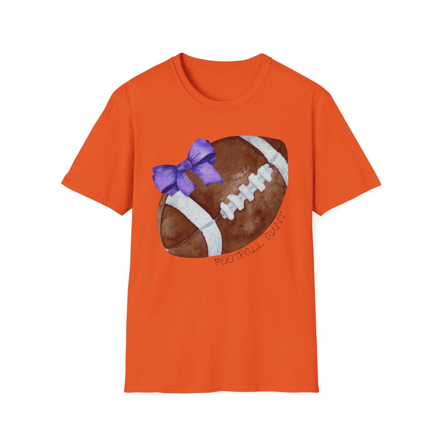 Football Aunt T-Shirt with Purple Bow