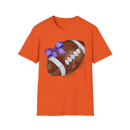 Football Aunt T-Shirt with Purple Bow