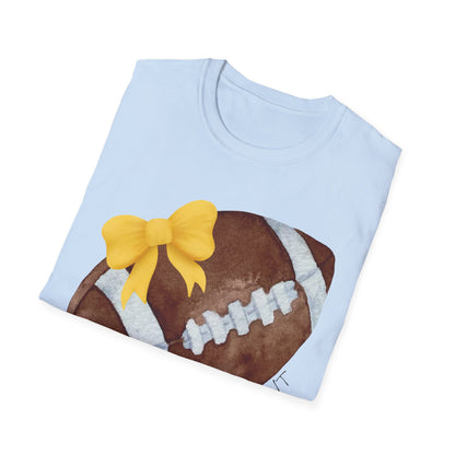 Football Aunt T-Shirt with Yellow Bow