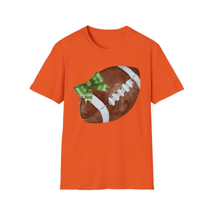 Football T-Shirt with Green Bow