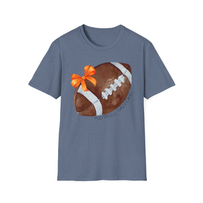 Football Grandma T-Shirt with Orange Bow