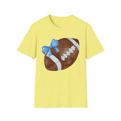 Football T-Shirt with Blue Bow