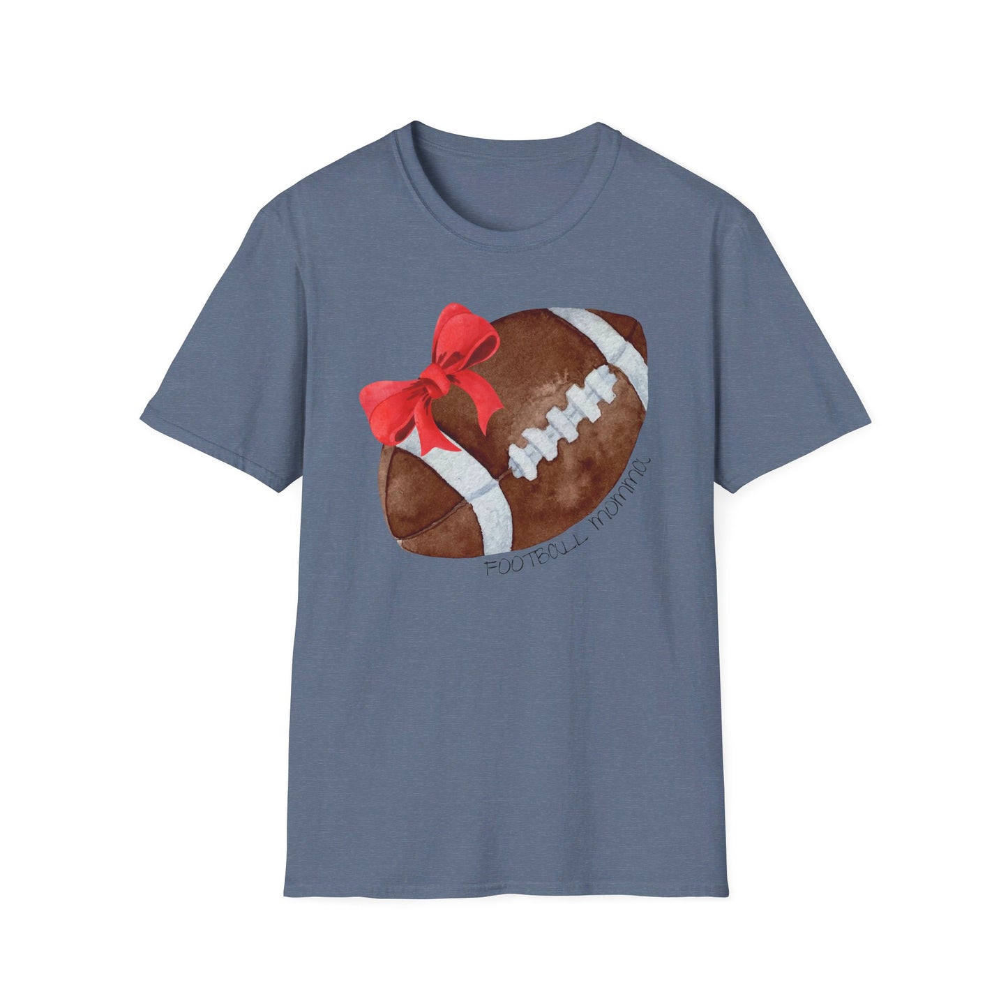 Football Momma T-Shirt with Red Bow