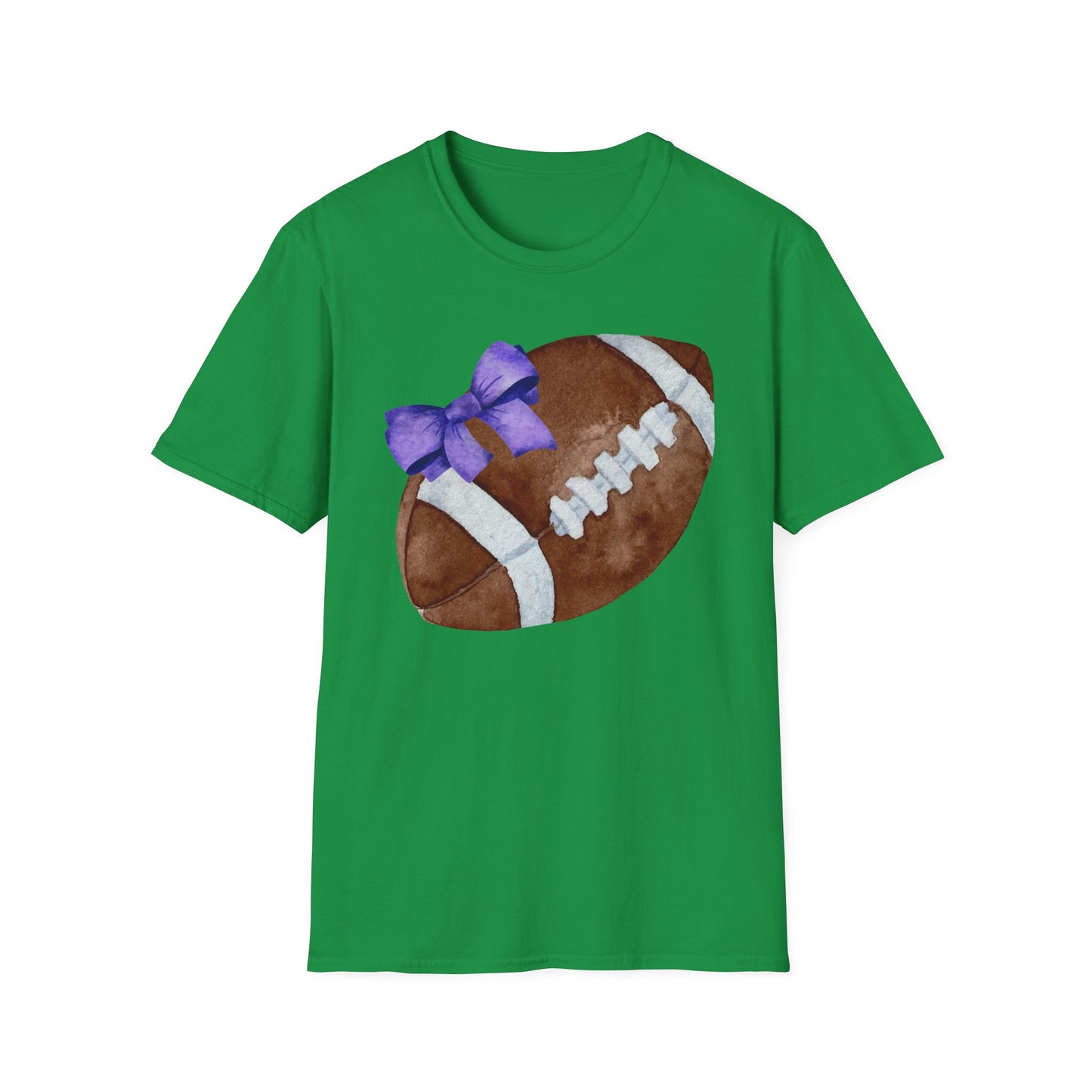 Football T-Shirt with Purple Bow