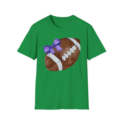 Football T-Shirt with Purple Bow