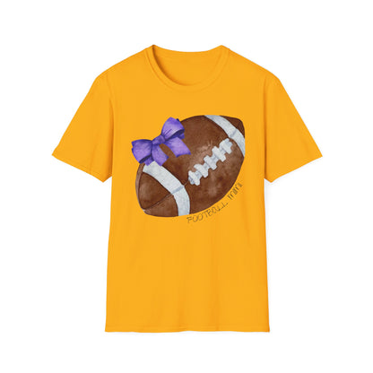 Football Mimi T-Shirt with Purple Bow