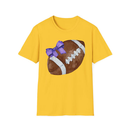 Football T-Shirt with Purple Bow