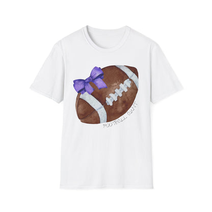 Football Aunt T-Shirt with Purple Bow