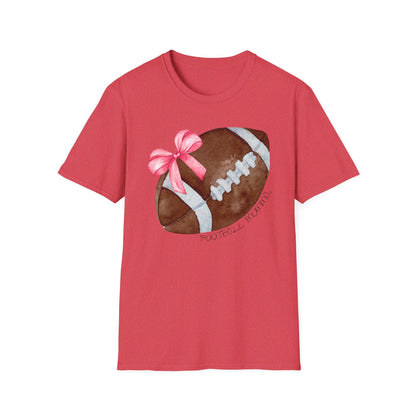 Football Momma T-Shirt with Pink Bow