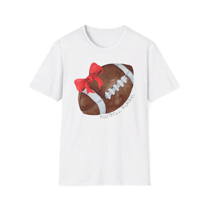 Football Momma T-Shirt with Red Bow