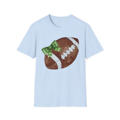 Football T-Shirt with Green Bow