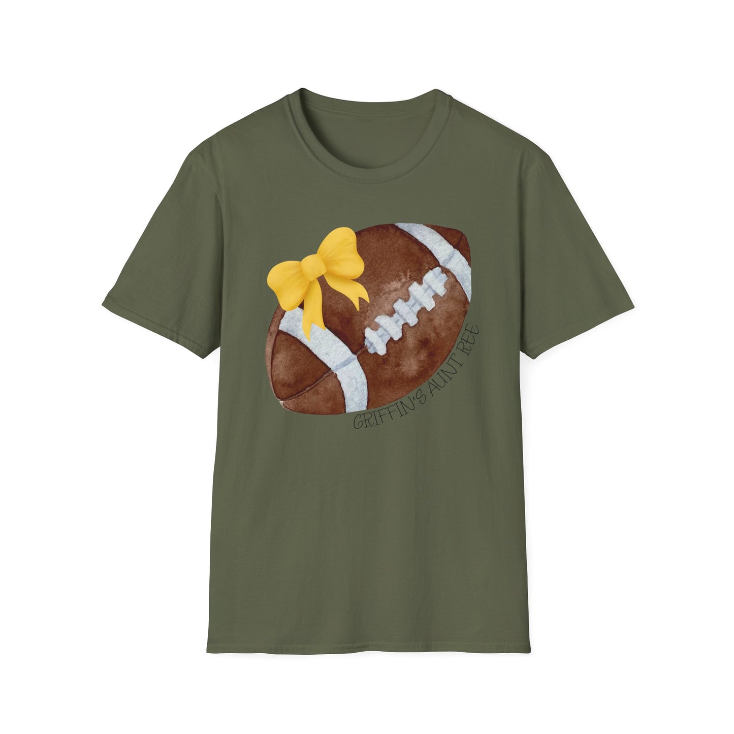 Football Aunt Ree T-Shirt with Yellow Bow