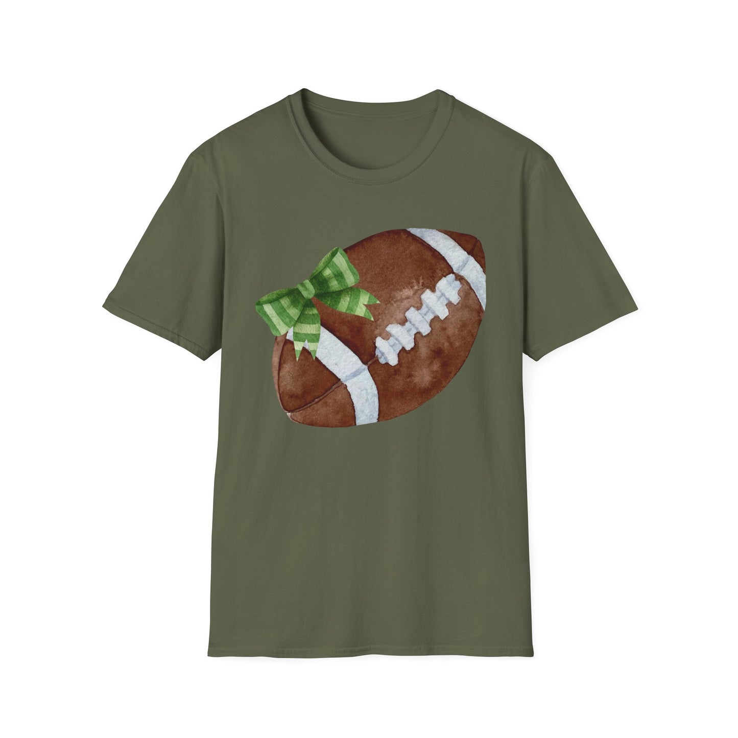 Football T-Shirt with Green Bow