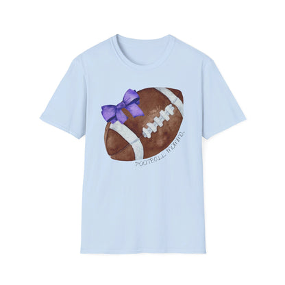 Football Momma T-Shirt with Purple Bow