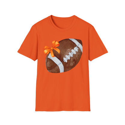 Football T-Shirt with Orange Bow