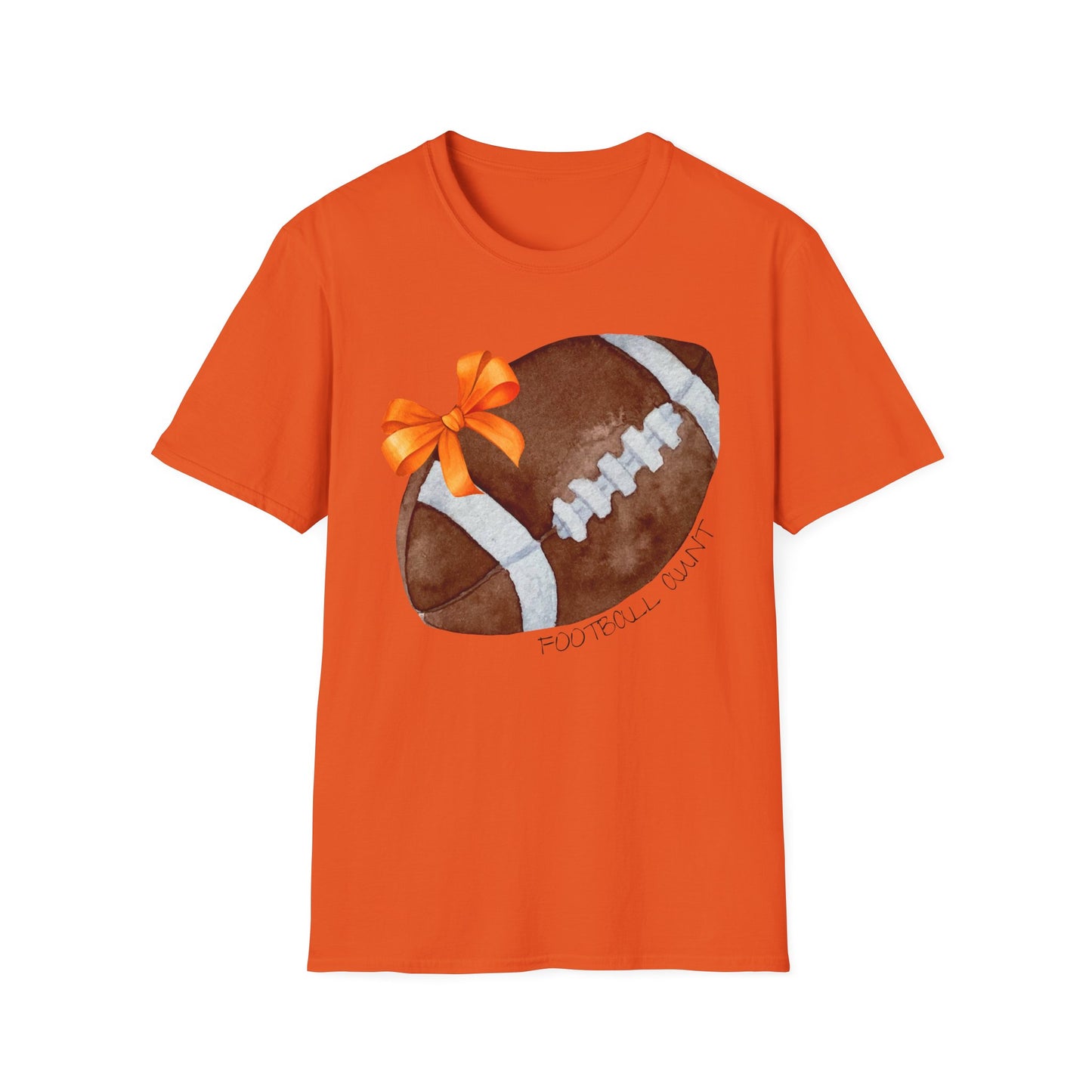 Football Aunt T-Shirt with Orange Bow