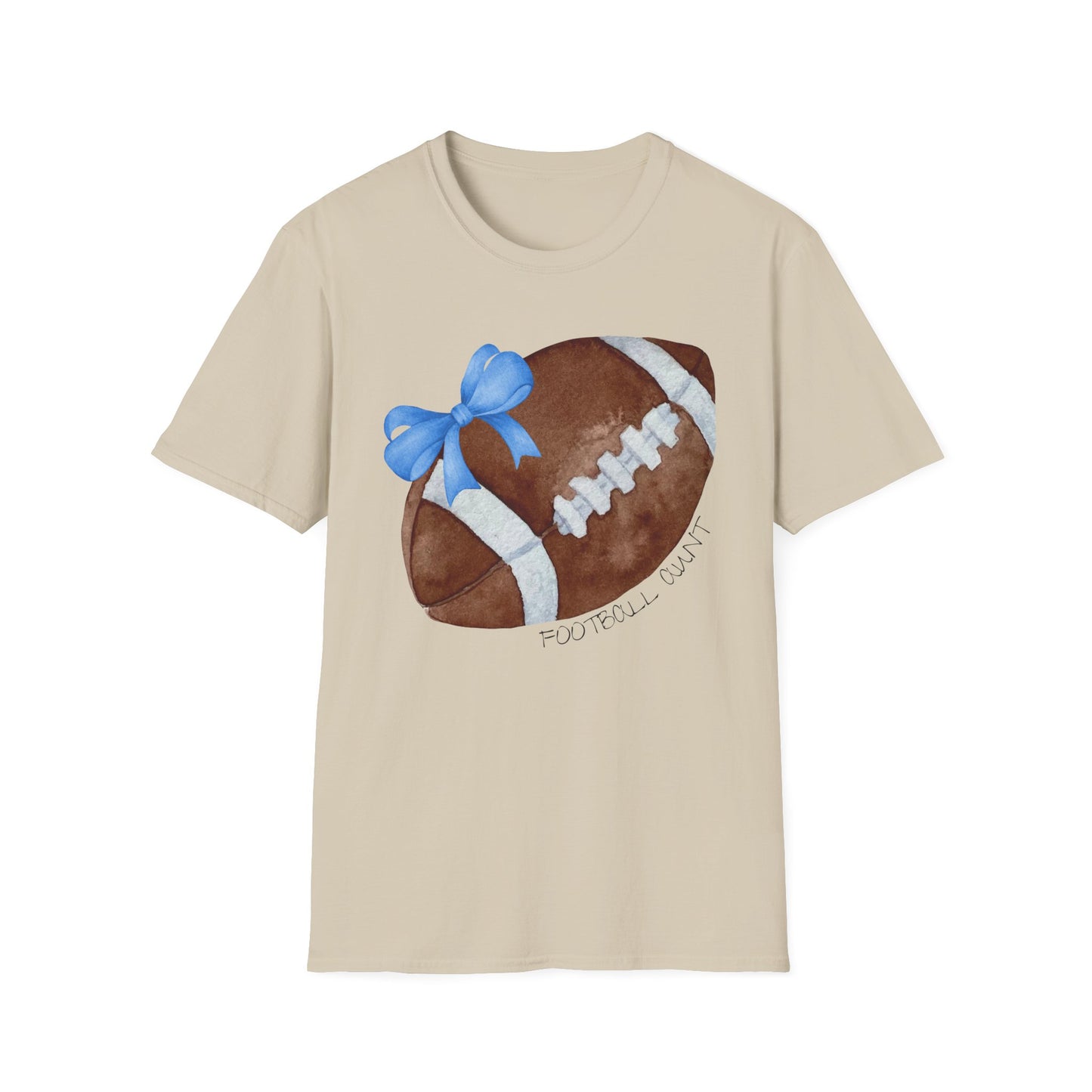 Football Aunt T-Shirt with Blue Bow