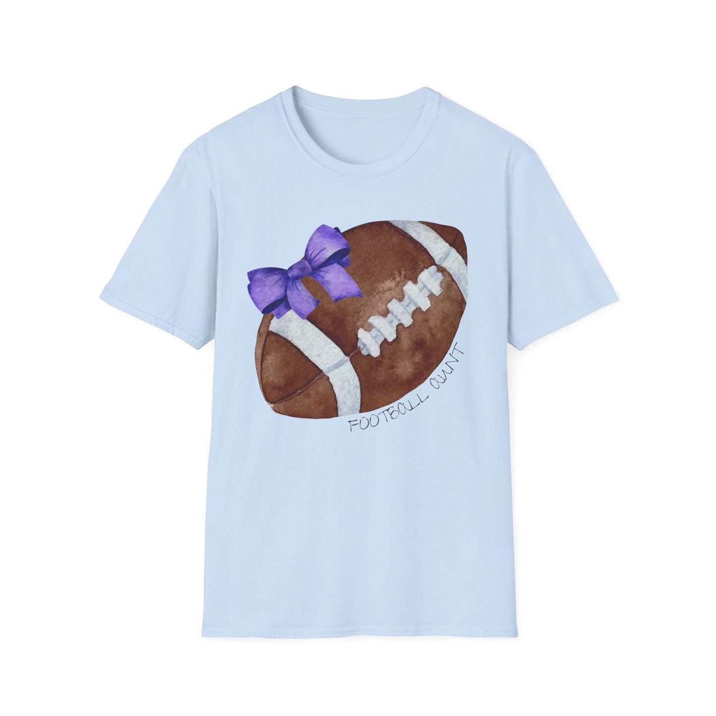 Football Aunt T-Shirt with Purple Bow