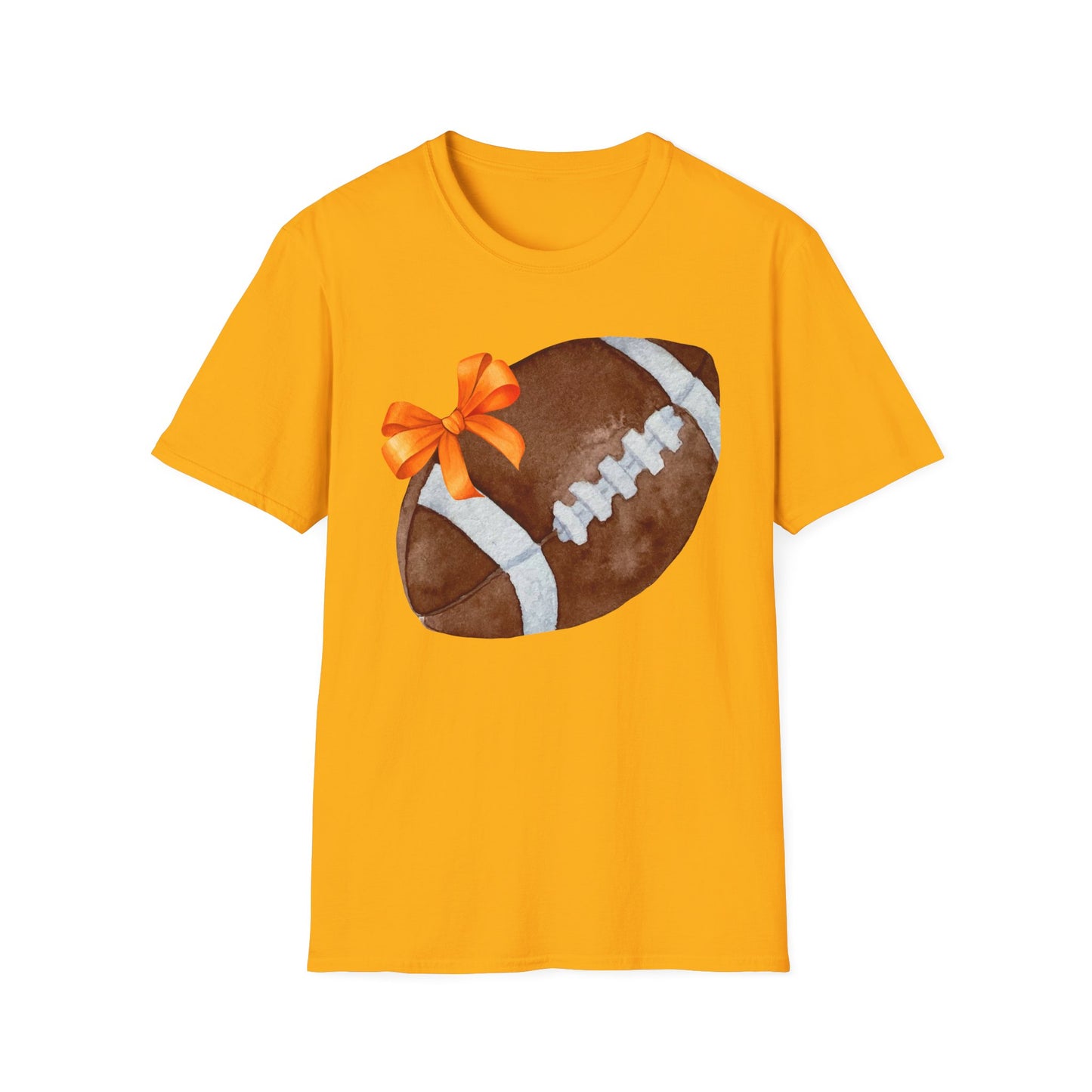 Football T-Shirt with Orange Bow