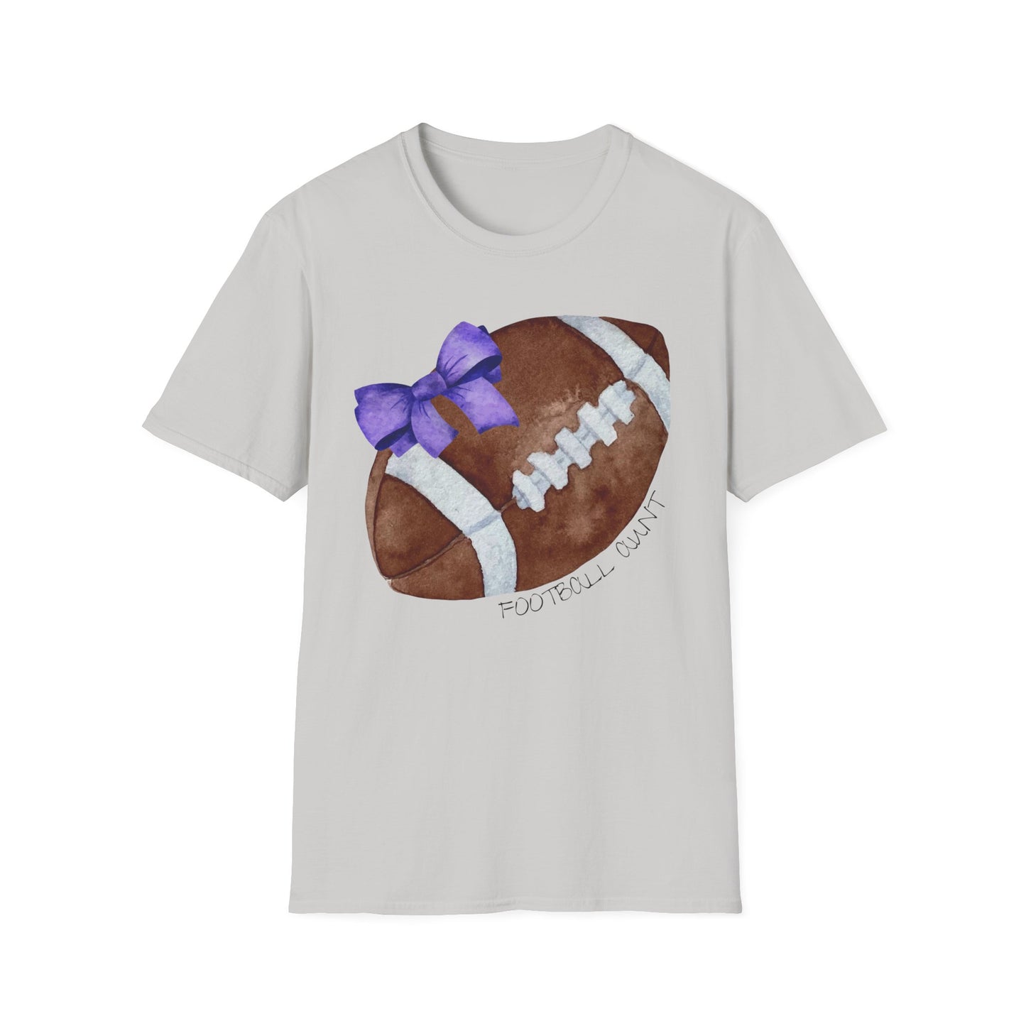 Football Aunt T-Shirt with Purple Bow